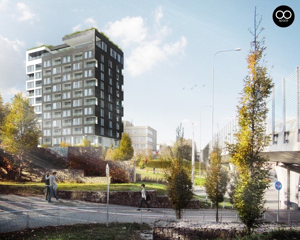 Kralovopolska - Reinforced concrete structure of a multifunctional building in Brno